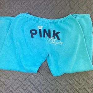 PINK Victoria's Secret Blue Cropped Sweatpants/ Loungewear Size Small